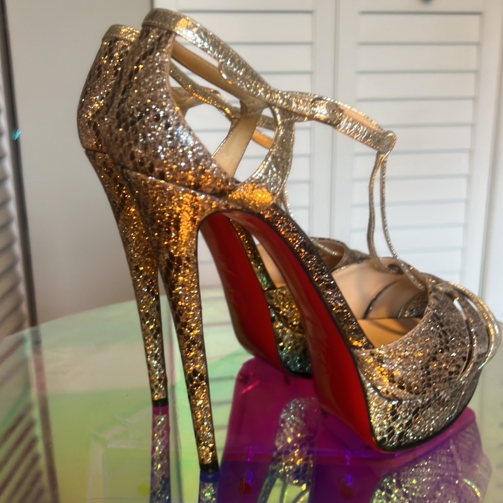 Lady Peep 150 Python Silver/Rose Gold Platform. S… - image 6